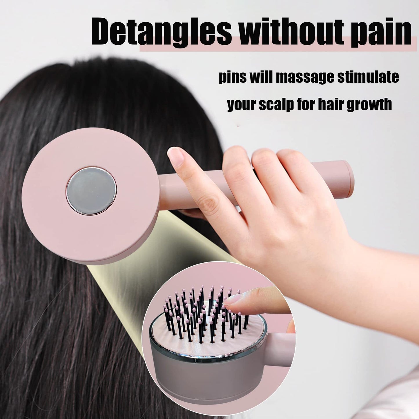 Professional Detangling Hair Brush with Self-Cleaning