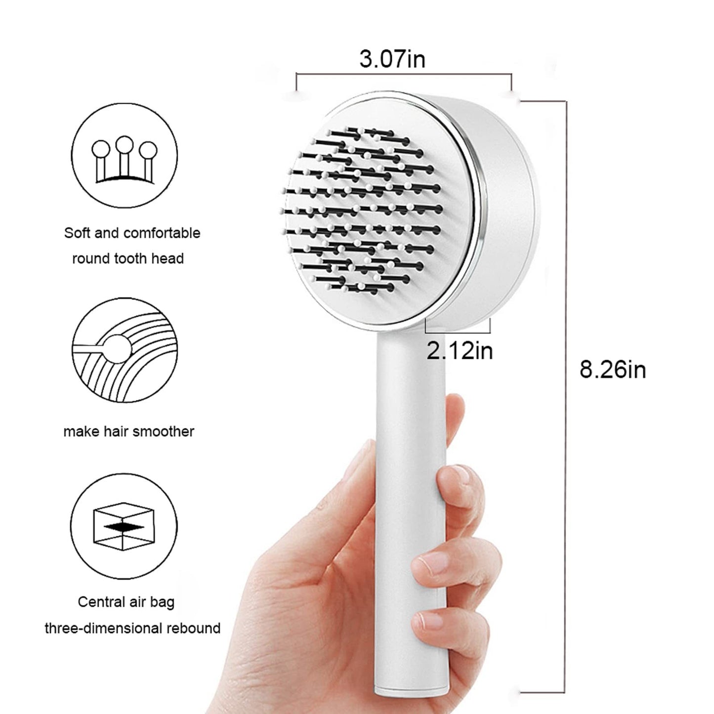 Professional Detangling Hair Brush with Self-Cleaning