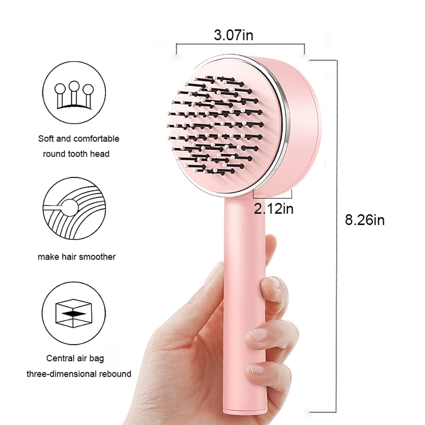 Professional Detangling Hair Brush with Self-Cleaning