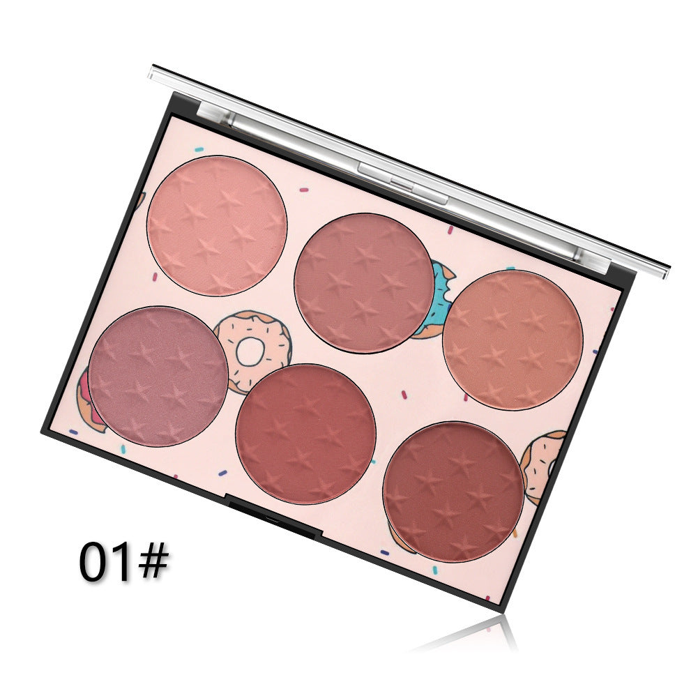 Skin-Friendly Rouge Palette: Six Shades of Natural Blush