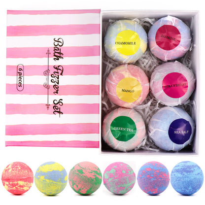 6-Piece Organic Bath Bombs Set – Mint, Lavender & Rose Scents