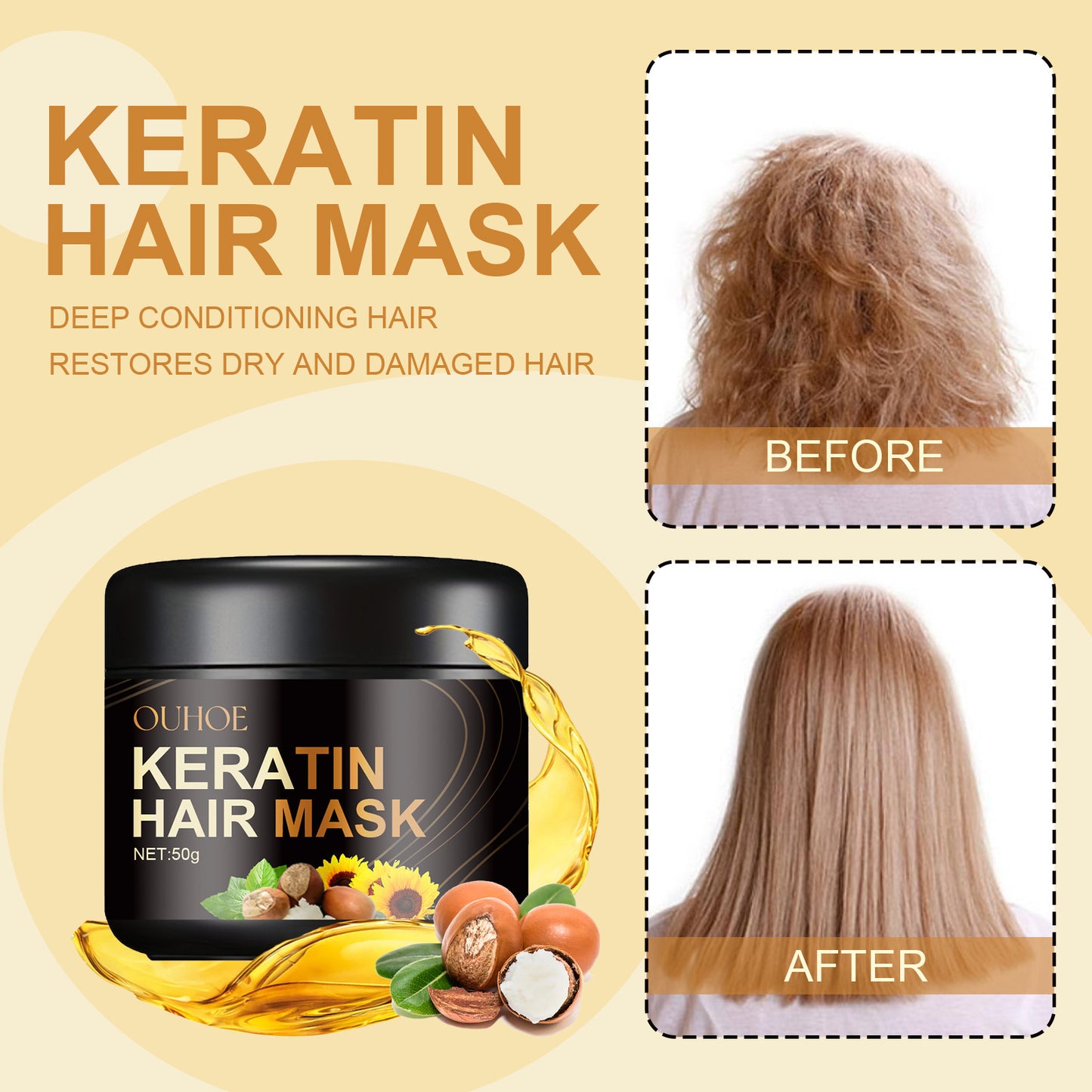 Keratin Deep Nourishing Soft Hair Repair Hair Mask