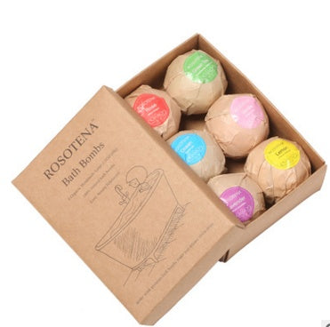 6-Piece Organic Bath Bombs Set – Mint, Lavender & Rose Scents