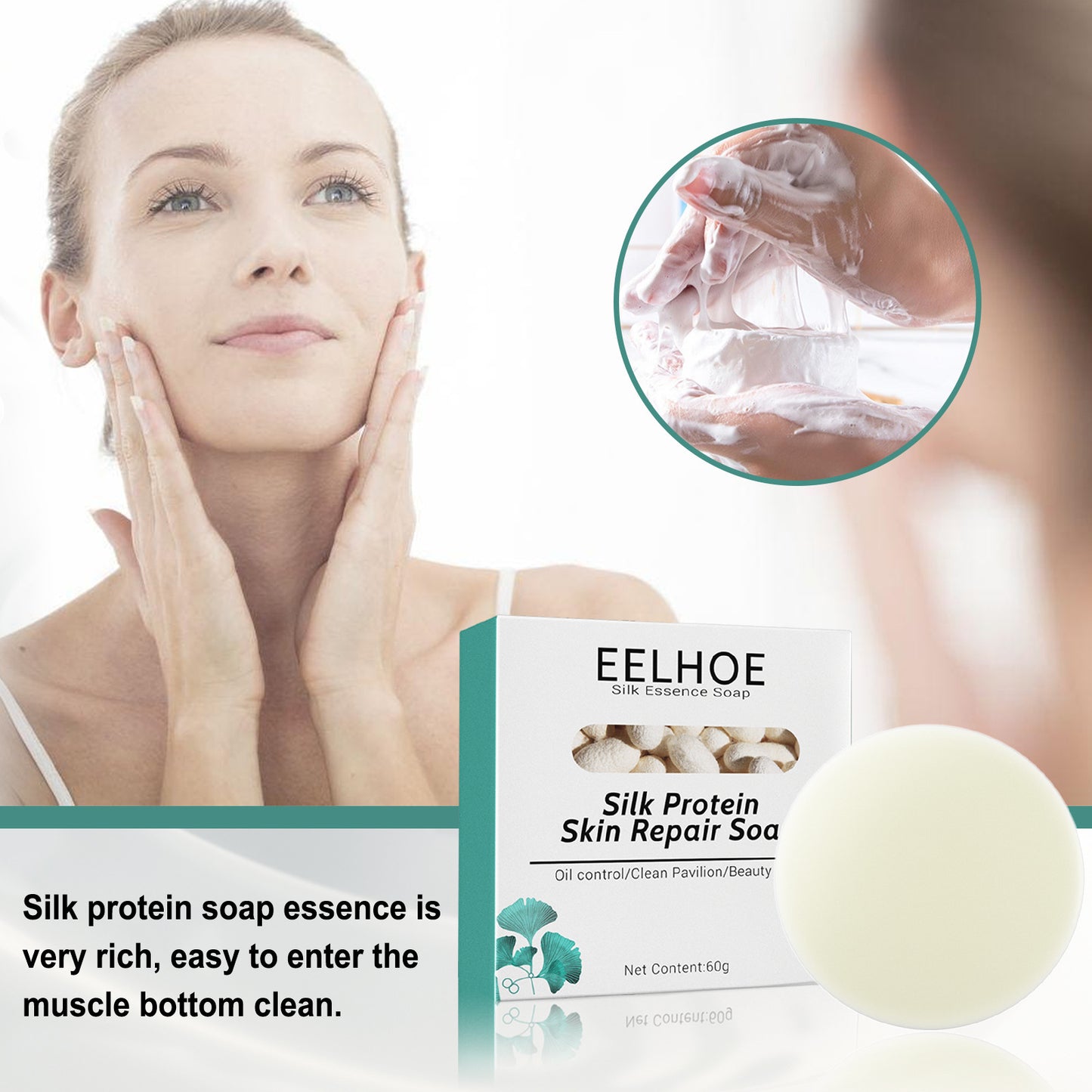 Skin Repair & Cleansing Silk Protein Mask Soap