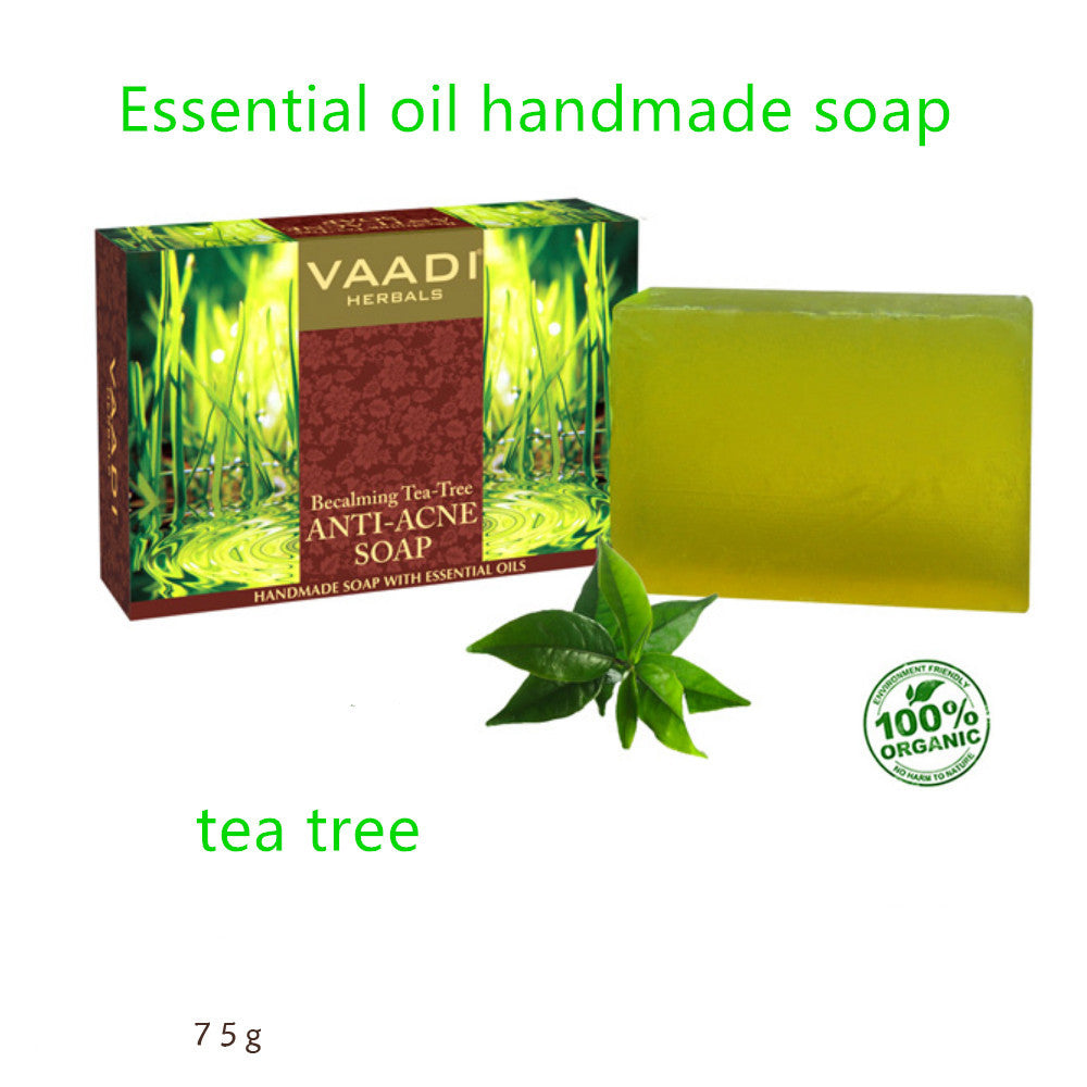 Vaadi Tea Tree Essential Oil Soap 75g - Organic Hand Soap (3-Pack)