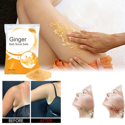 Ginger Bath Salt Scrub with Exfoliating Glove