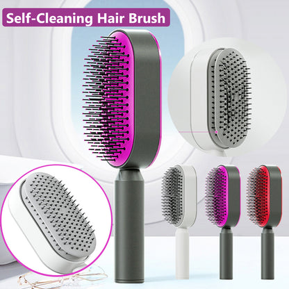 Self-Cleaning Anti-Static Hairbrush