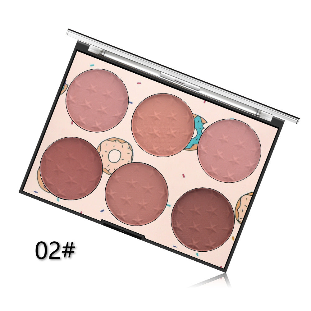 Skin-Friendly Rouge Palette: Six Shades of Natural Blush